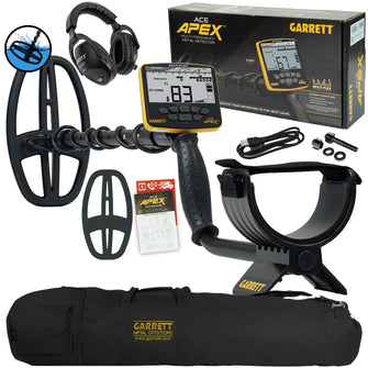 Garrett ACE APEX Metal Detector with Z-Lynk Wireless Headphone Package and Coil Cover w/ Garrett Carry Bag