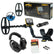 Garrett ACE Apex metal detector with yellow control box, adjustable shaft, DD Viper coil, and Z-Lynk wireless headphones on white background