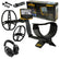 Garrett ACE Apex multi-frequency metal detector with yellow control box, 8.5 x 11 Raider coil, 6 x 11 Viper coil, and wireless Z-Lynk headphones on white background