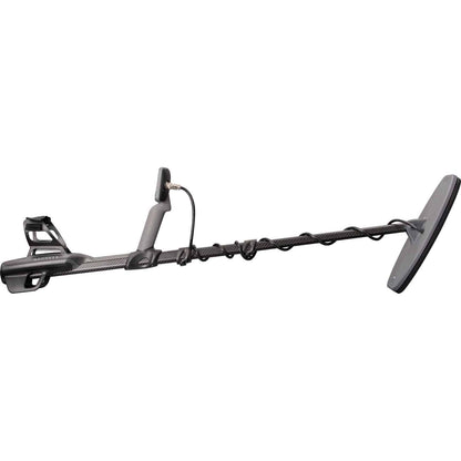 The Garrett Axiom metal detector is fully assembled and ready to detect. 