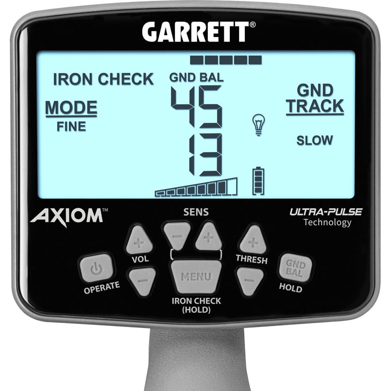 Garrett Axiom backlit LCD and keypad