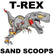 T-Rex 8" Wide Stainless Steel Sand Scoop, 3/8" Holes, Carbon Fiber Handle
