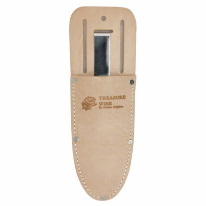 Treasure Wise leather sheath with spring metal clip for 11 inch digging knife