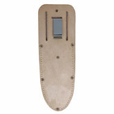 Back view of leather knife sheath showing belt loop attachment system
