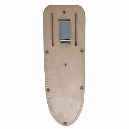 Back view of leather knife sheath showing belt loop attachment system