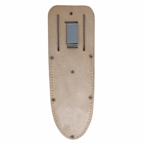 Back view of leather knife sheath showing belt loop attachment system