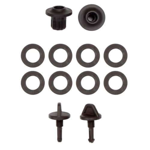 Close-up view of GPZ 7000 lower shaft bolt bushings and washers