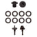 Close-up view of GPZ 7000 lower shaft bolt bushings and washers