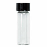TerraX 1oz clear glass storage vial with black screw-on lid for gold prospecting