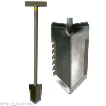 Lesche T-Handle Shovel with Serrated Edge and ReadyShovel Leather and Kydex Holster