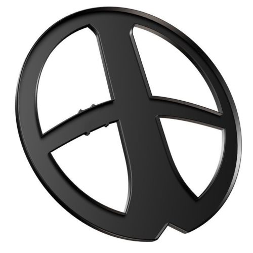 Black 9-inch XP Deus coil cover with cross-pattern tread and reinforced rim for new-version Standard DD coil