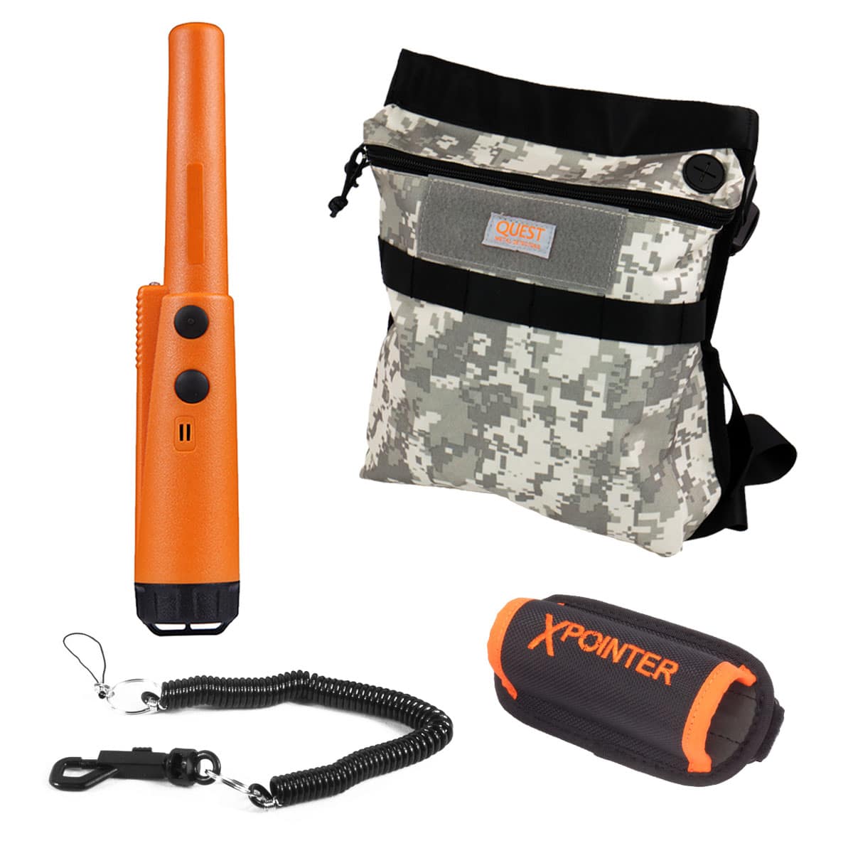 Quest xPointer Land - Orange Land Pinpointer & CHP Camo Pouch