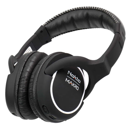 Close-up view of Nokta green wireless headphones showing adjustable headband and controls