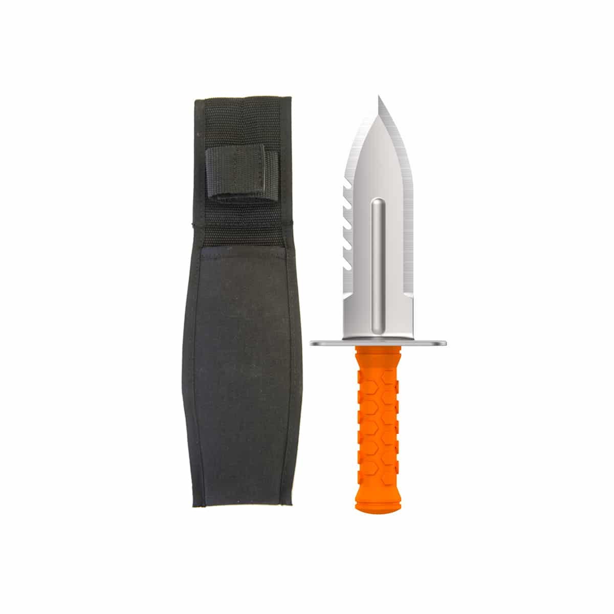 Right-handed brown leather holster sheath with belt loop and tool compartments