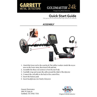 Garrett Goldmaster 24k Quick Start Guide