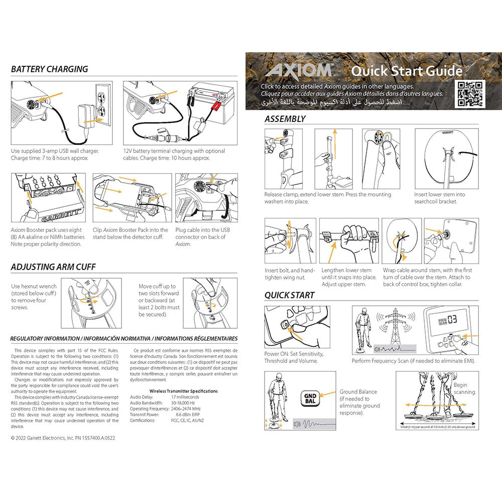 Garrett Axiom Quick Start Guide Digital