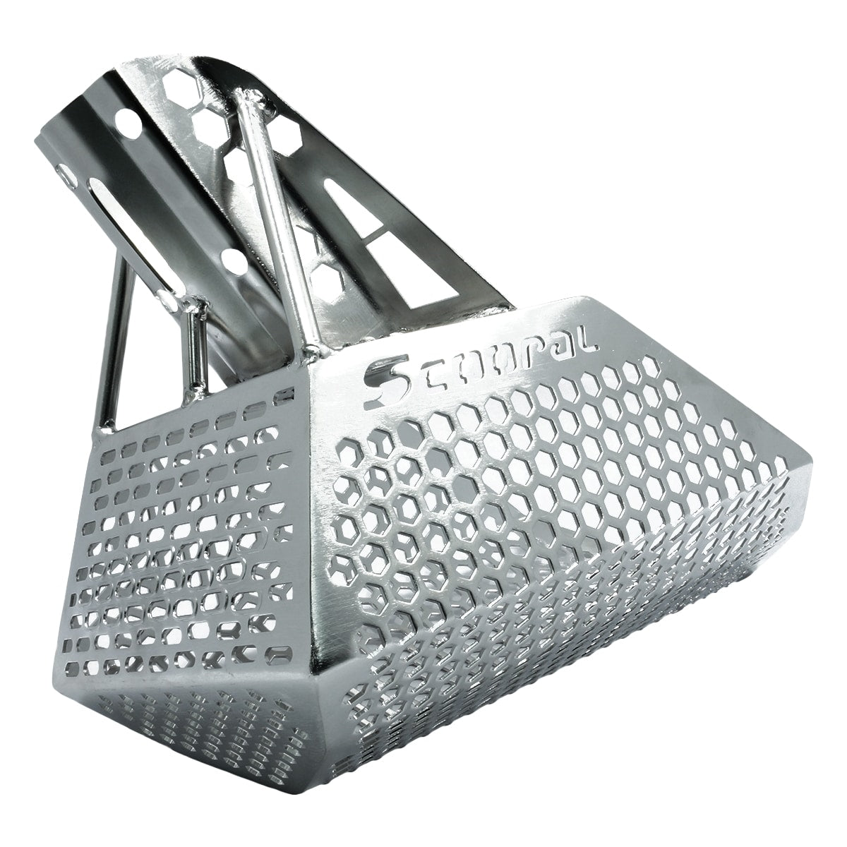 Quest Scoopal sand scoop rear view showing handle mounting tube