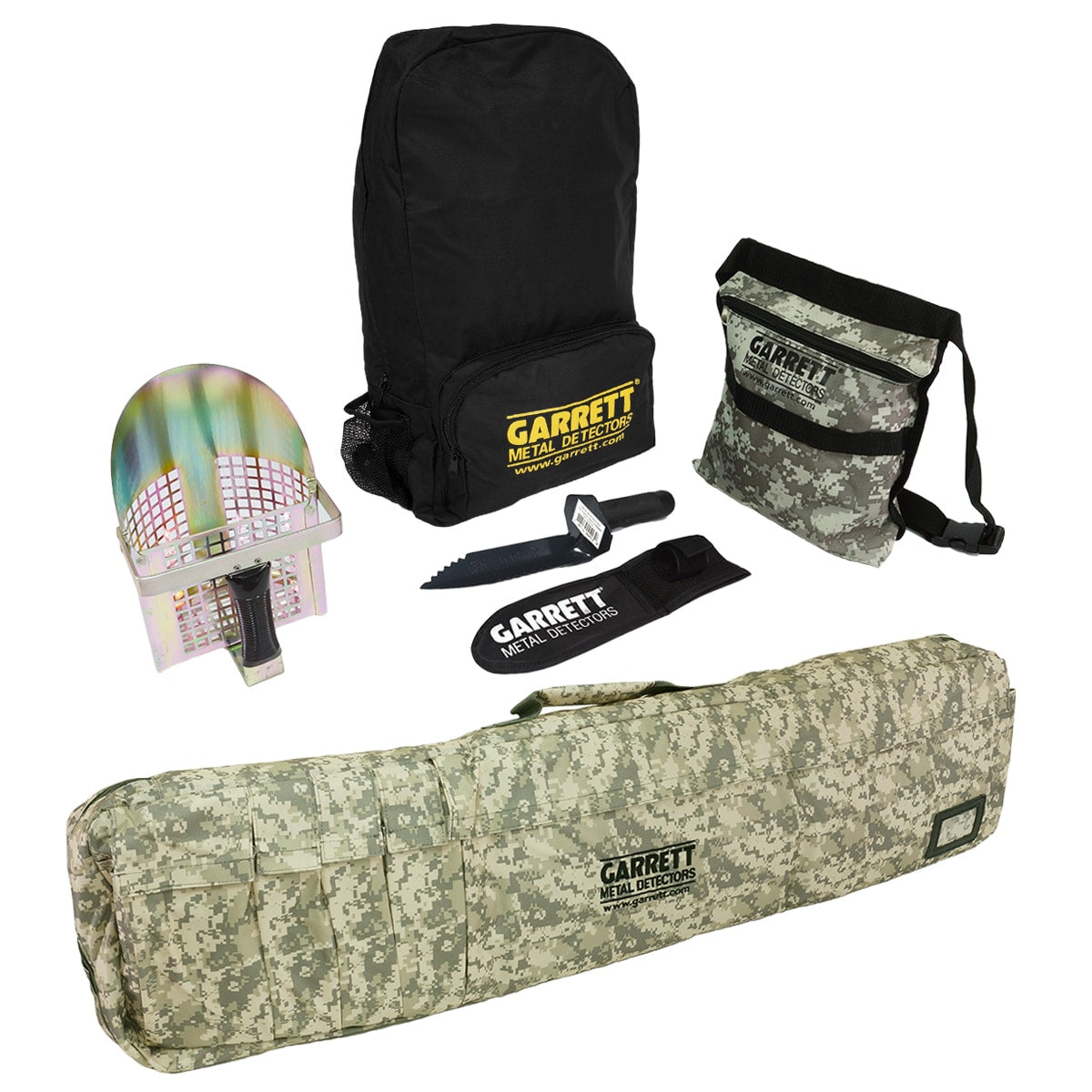 Garrett Soft Case Tactical Camouflage w/ Backpack, Edge Digger, Pouch & Scoop