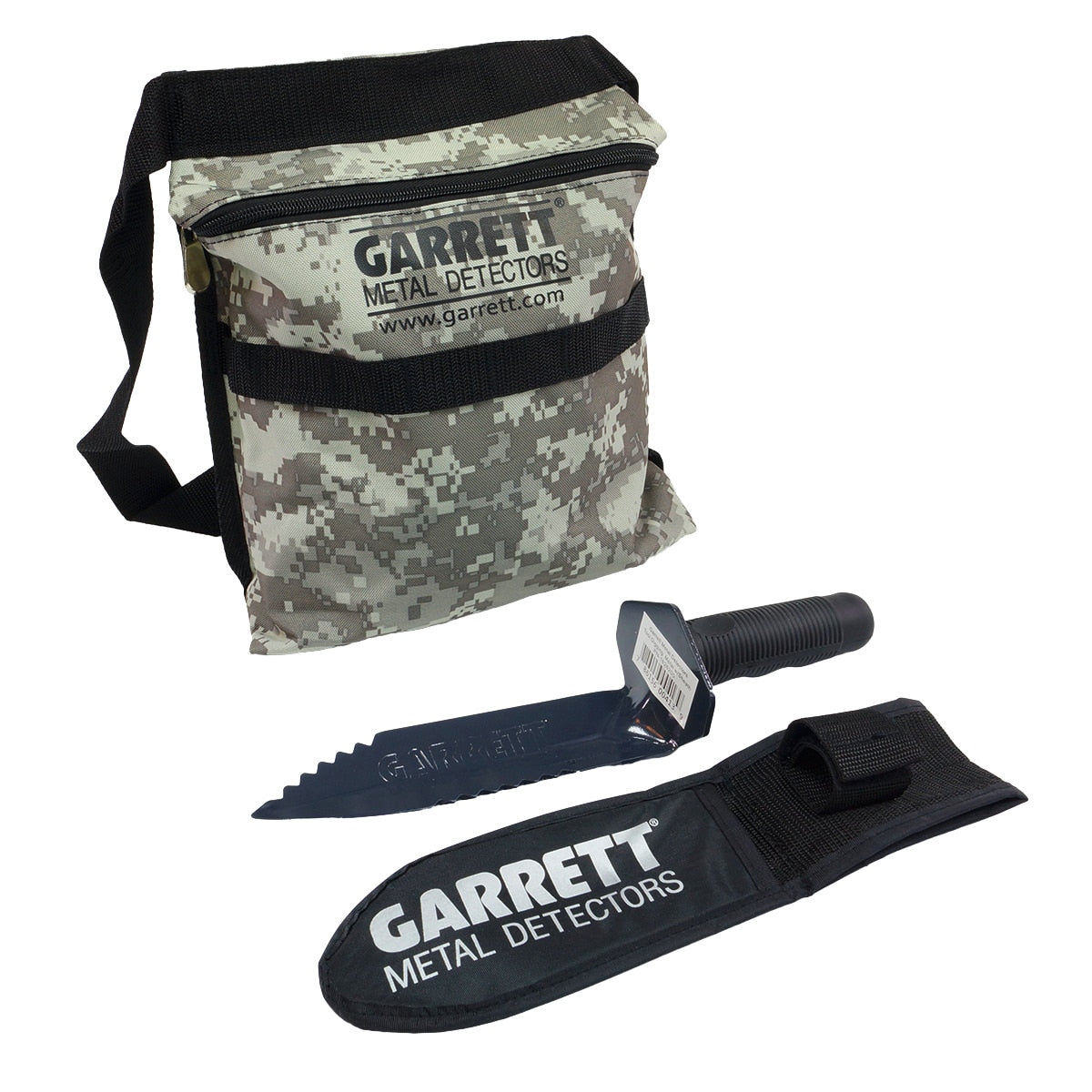 Garrett Edge Metal Detector Digger w/ Sheath and Camo Finds Pouch Combo