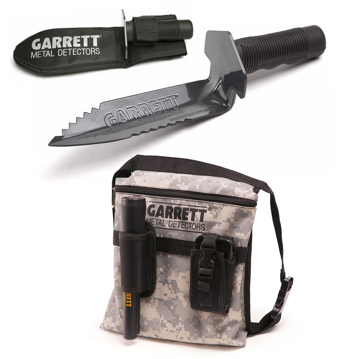 Garrett Edge Digger w/ Sheath & Camo Finds Pouch Combo