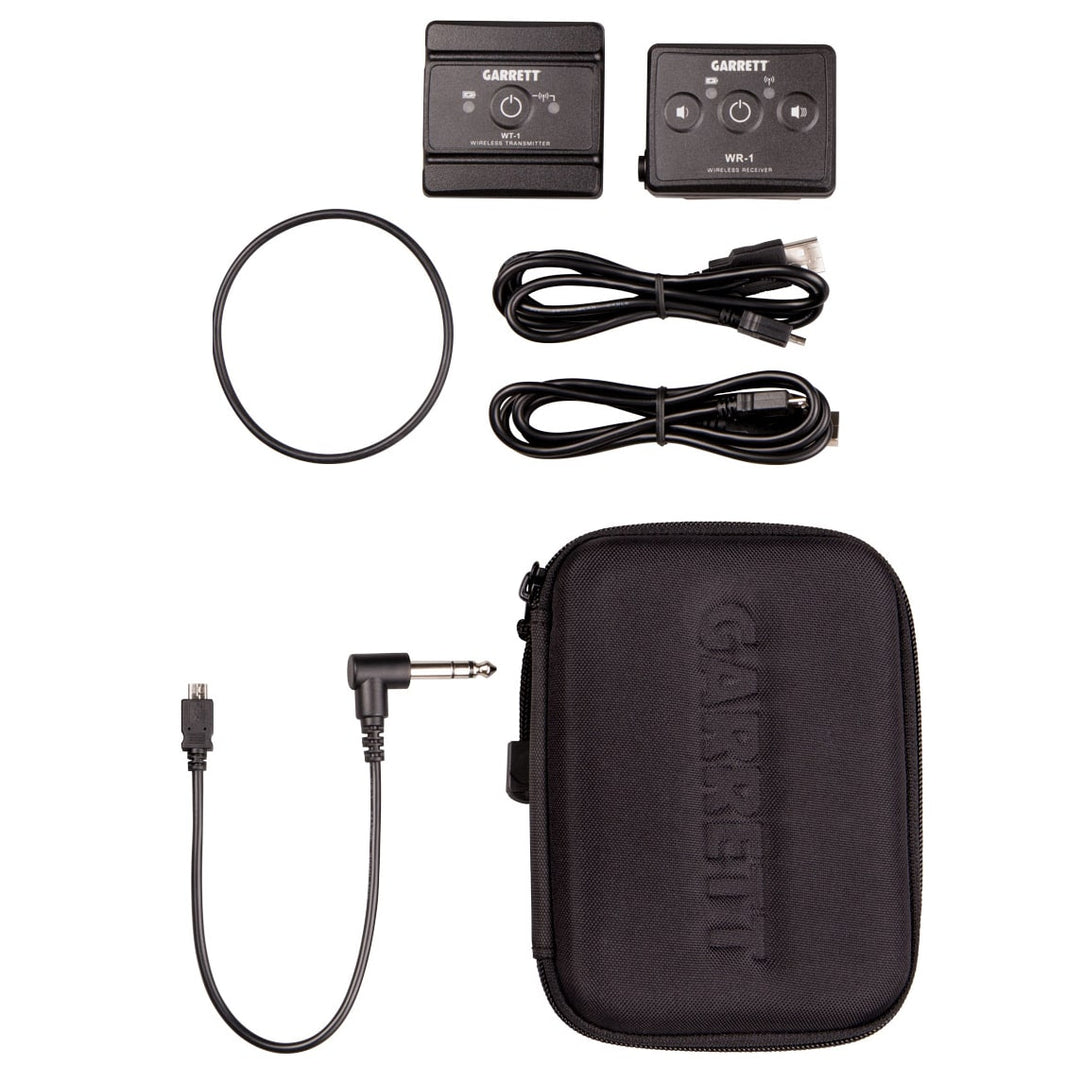 Garrett Z-Lynk wireless system transmitter and receiver modules with micro-USB charging cables