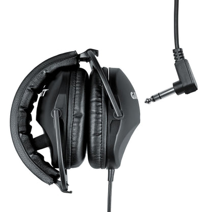 Garrett MS-2 wired headphones shown folded for storage on a white background 