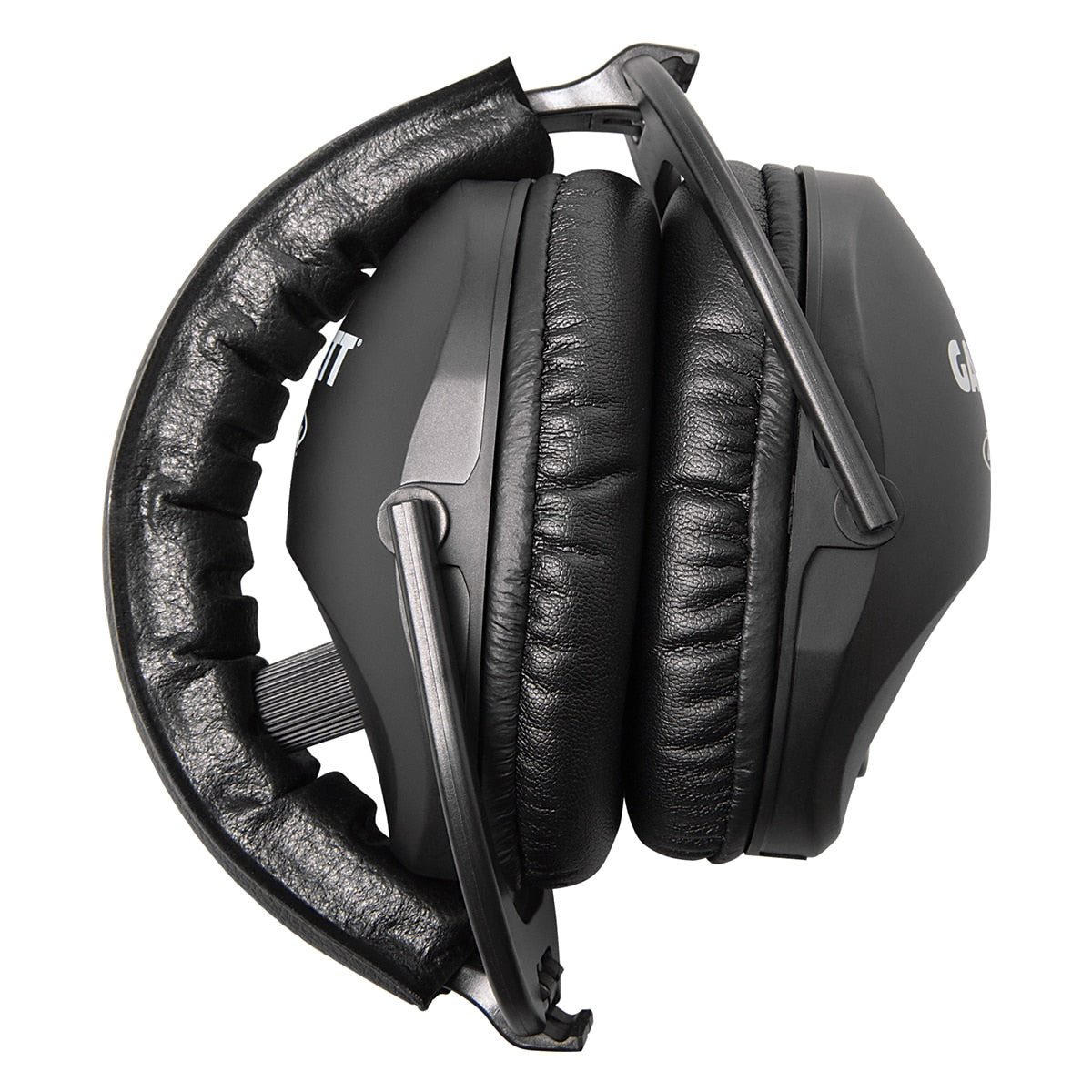 Garrett MS-3 headphones folded compact showing collapsible design
