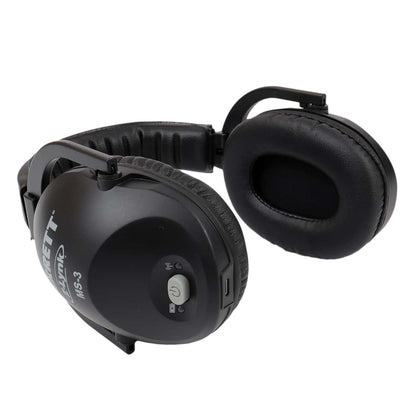 Garrett MS-3 headphones interior earcup view showing cushioned pads and USB port