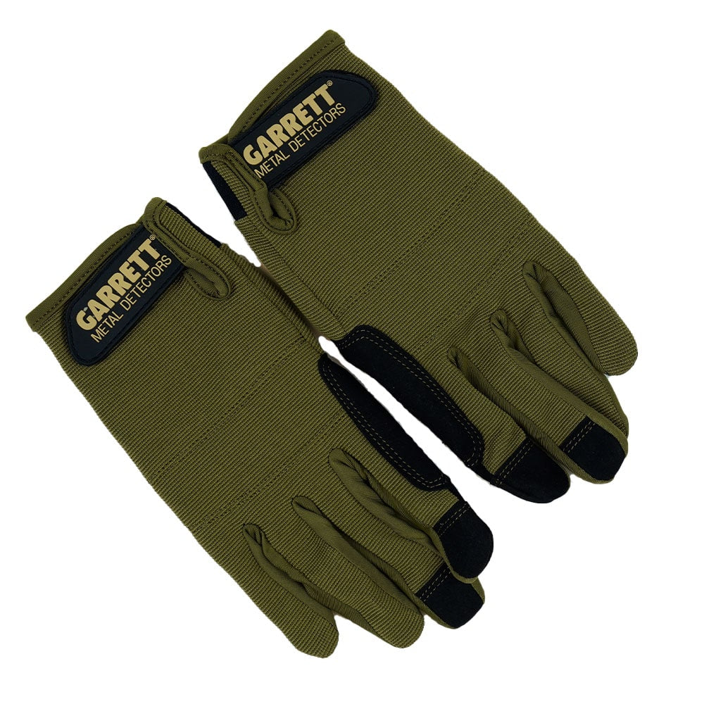 Close-up of Garrett gloves touchscreen compatible fingertips and hook-and-loop closure