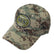 Side view of Garrett ATX camo baseball cap showing curved bill