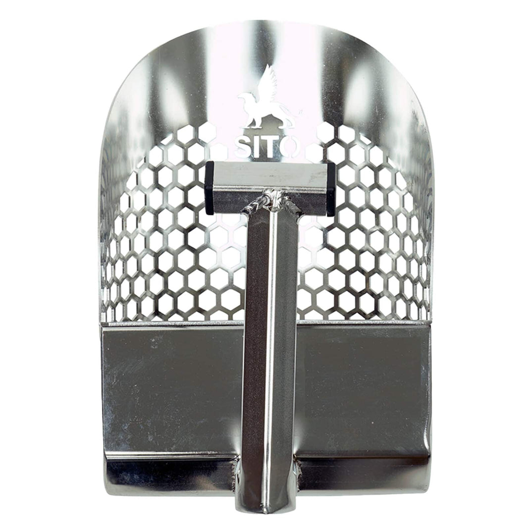 The Sito Scoop 7 inch Underwater Sand Scoop with etched logo, shown on a white background. 