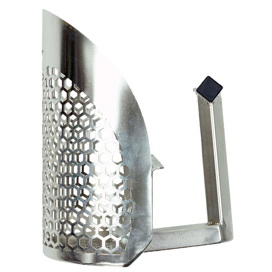 Side view of the Sito Scoop 7 inch Underwater Sand Scoop with etched logo, shown on a white background. 