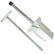 Close-up of Nokta shovel blade with double serrated edges and footrest