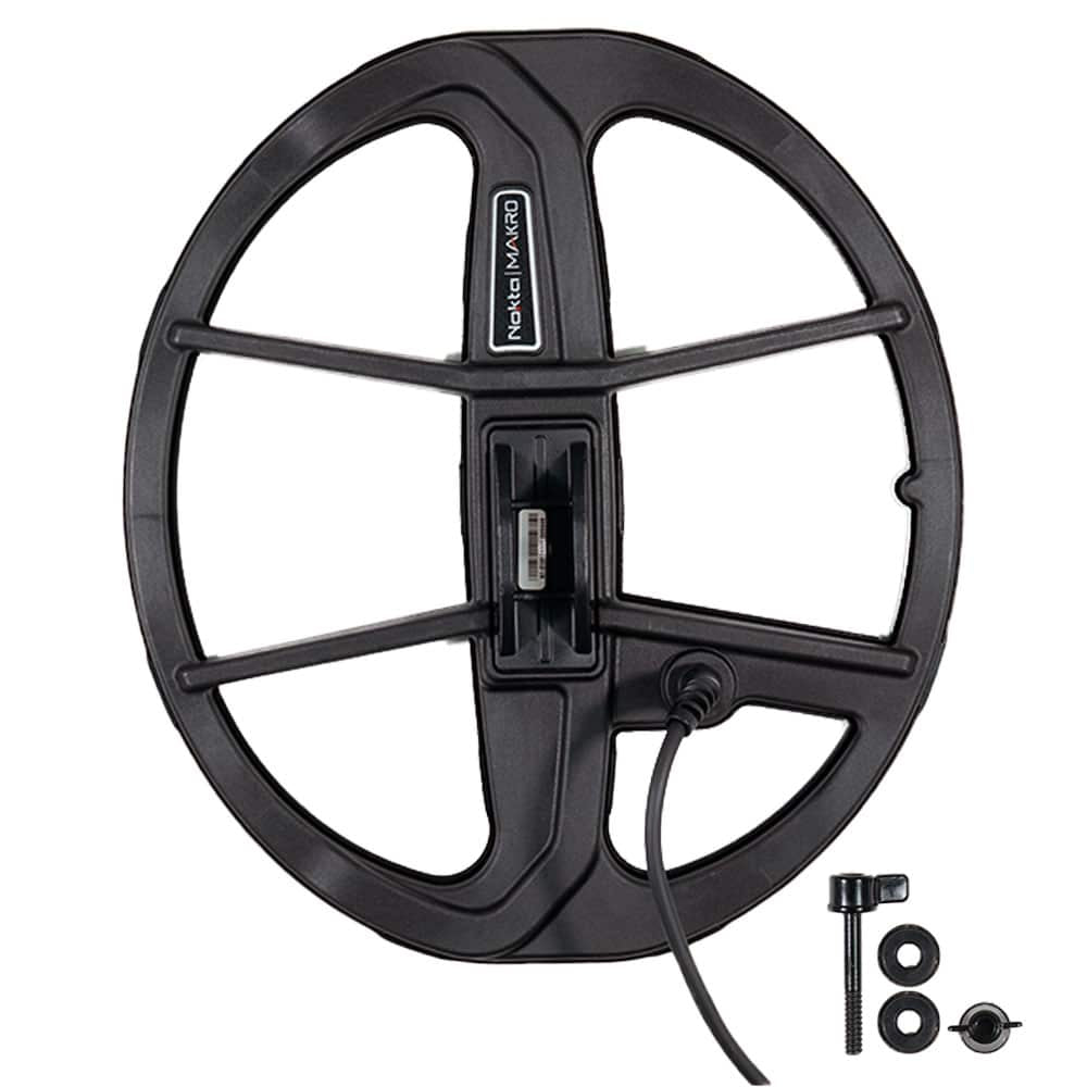 Nokta SP35 13.5 by 12.5 inch elliptical DD searchcoil with integrated cable and mounting bracket for Simplex+ detector
