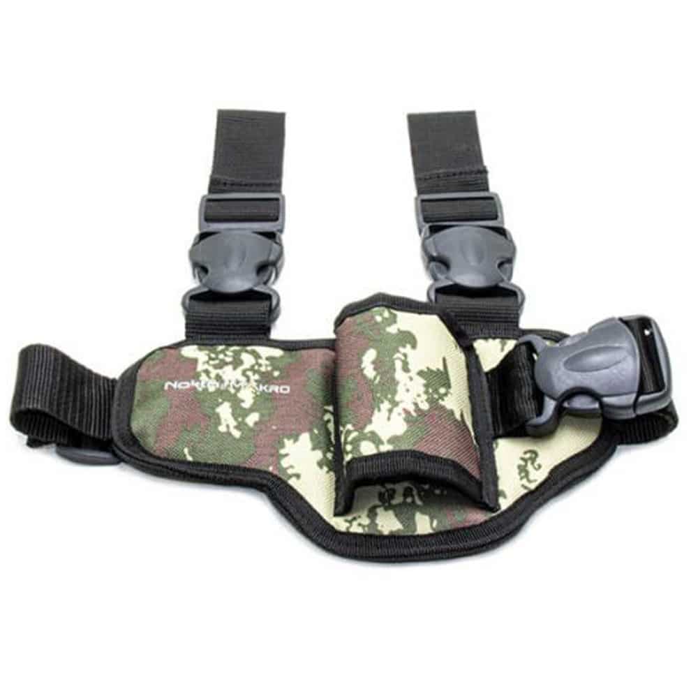Nokta pinpointer leg holster with belt loop and thigh strap attachment system