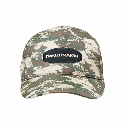 Side view of Nokta camouflage cap displaying smooth finish and construction