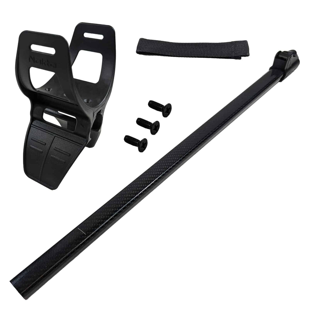 Nokta Legend carbon fiber middle shaft and armrest components laid out