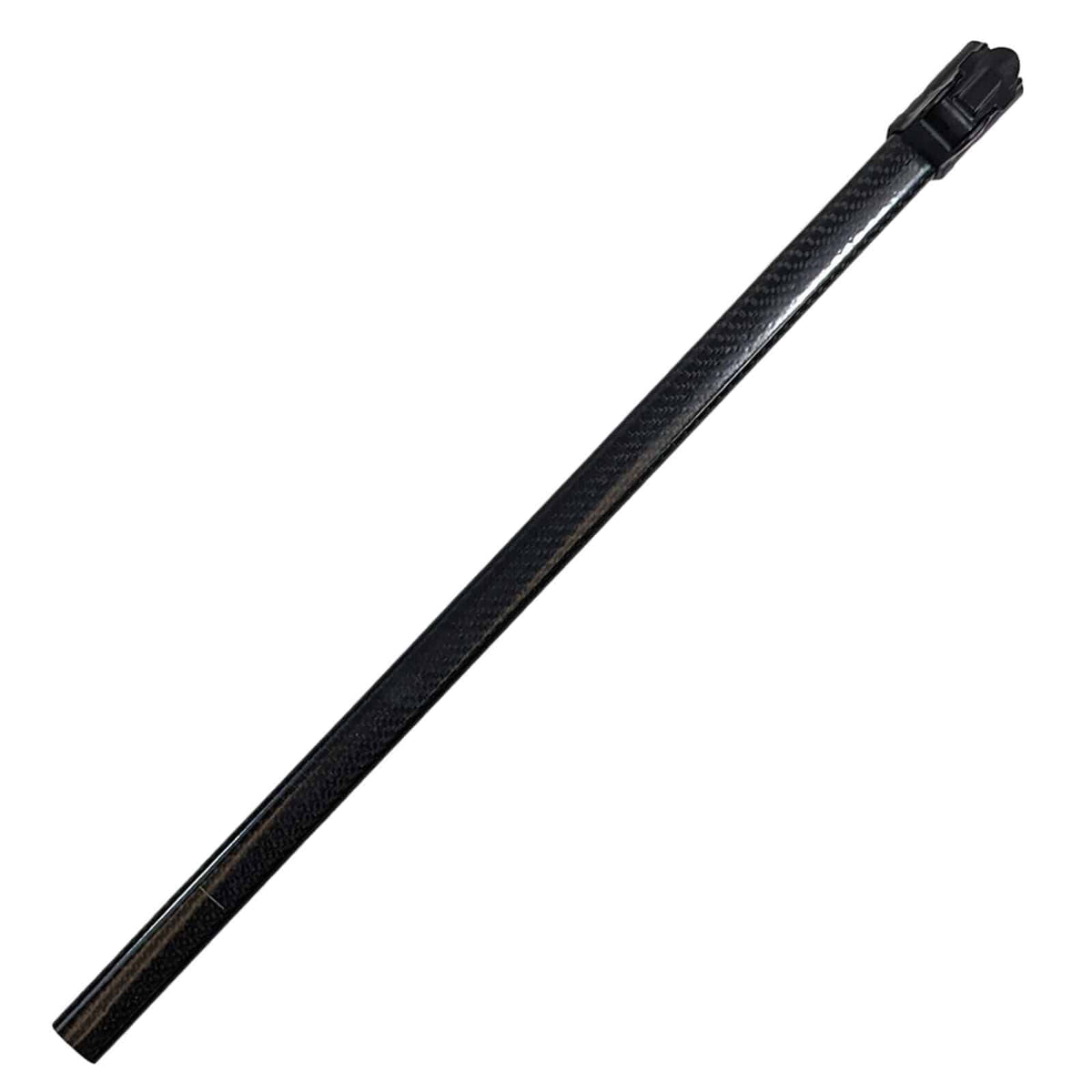 Close-up view of Nokta Legend carbon fiber shaft construction details