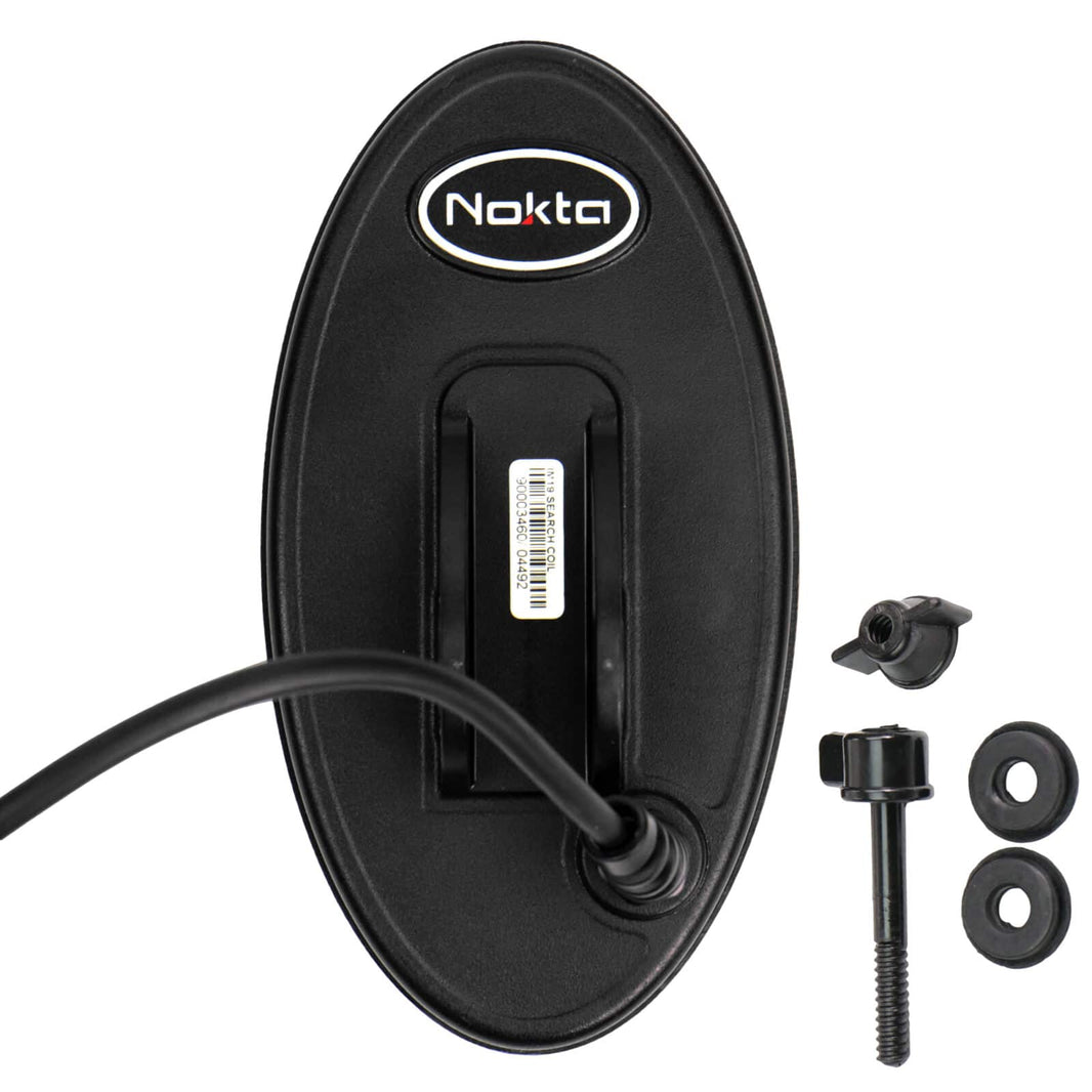 Nokta IM19 7.5x4 waterproof DD search coil for Impact metal detector with protective cover and cable