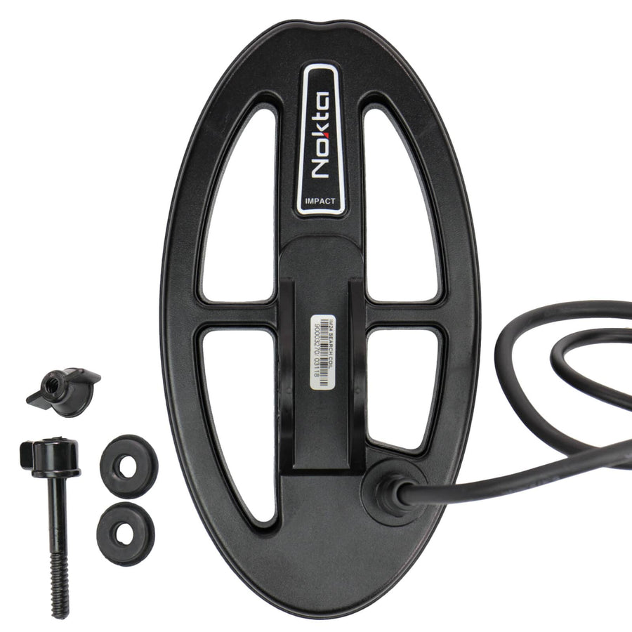 Nokta IM24 9.5x5 elliptical DD search coil with protective cover and cable for Impact metal detector