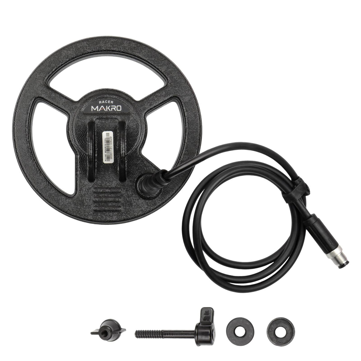 Nokta RC18C 7-inch concentric search coil with black housing and wired connection for Racer series metal detectors