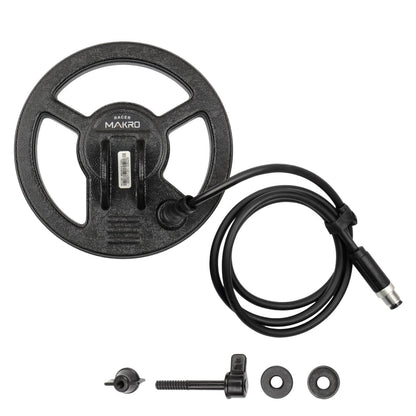 Nokta RC18C 7-inch concentric search coil with black housing and wired connection for Racer series metal detectors