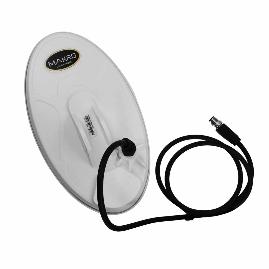 Nokta GK26C search coil showing elliptical DD configuration and connector