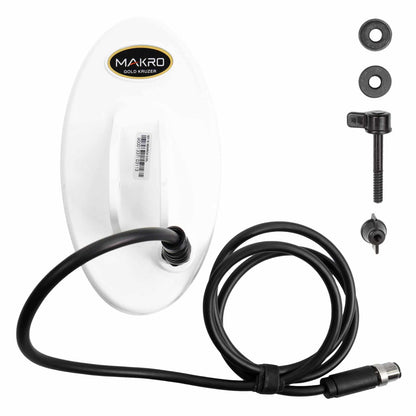 Nokta GK19 7.5x4 inch DD waterproof search coil with white housing and black cable for Gold Kruzer detector