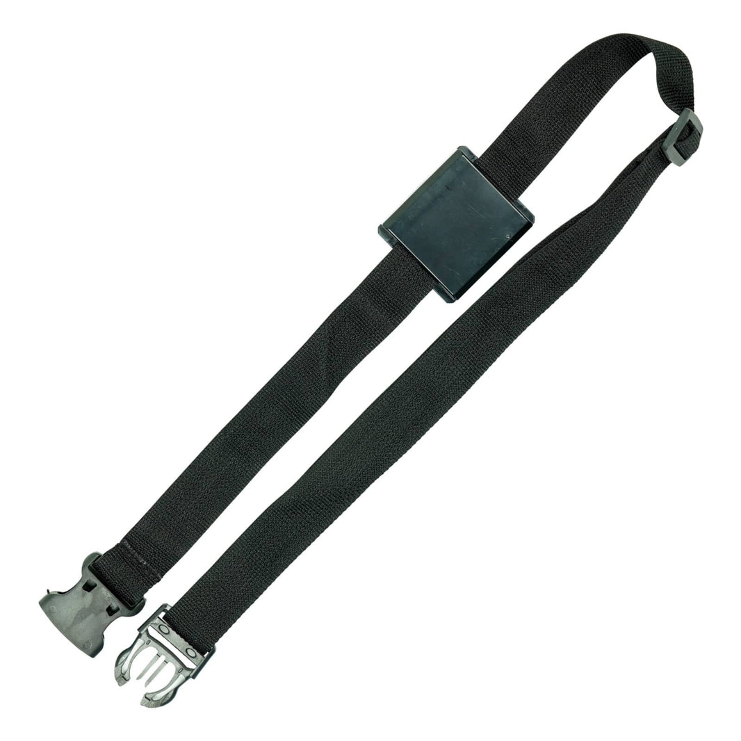 Close-up view of Nokta Invenio carrying belt attachment mechanism and buckle system