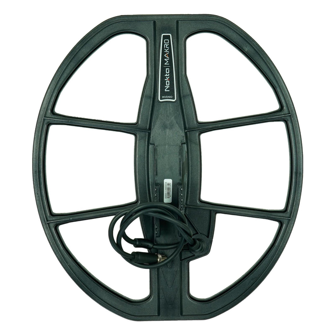 Nokta INV40 15.5 inch by 14 inch waterproof DD search coil for Invenio metal detector with black frame and cable