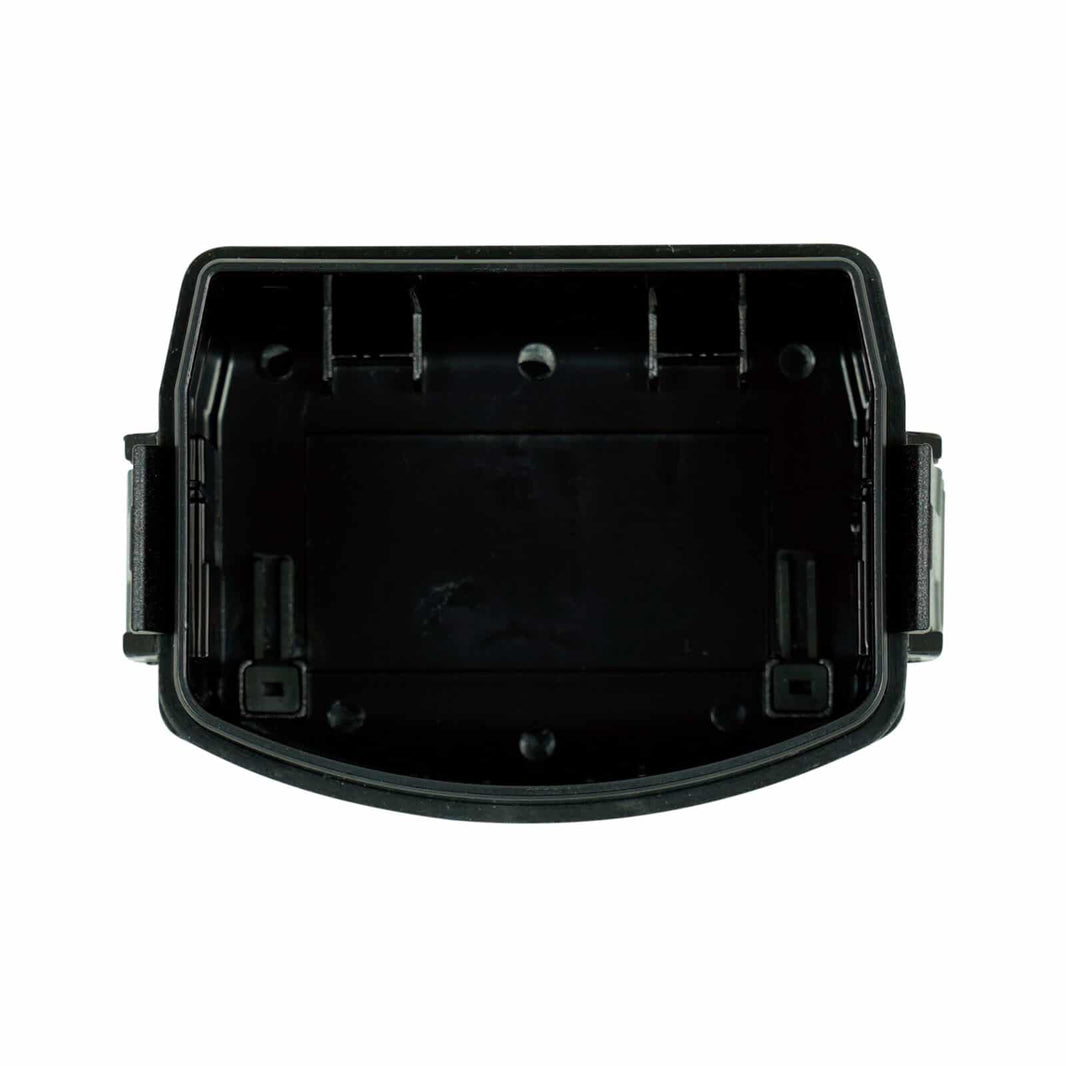 Close-up view of Nokta battery compartment cover showing secure locking mechanism