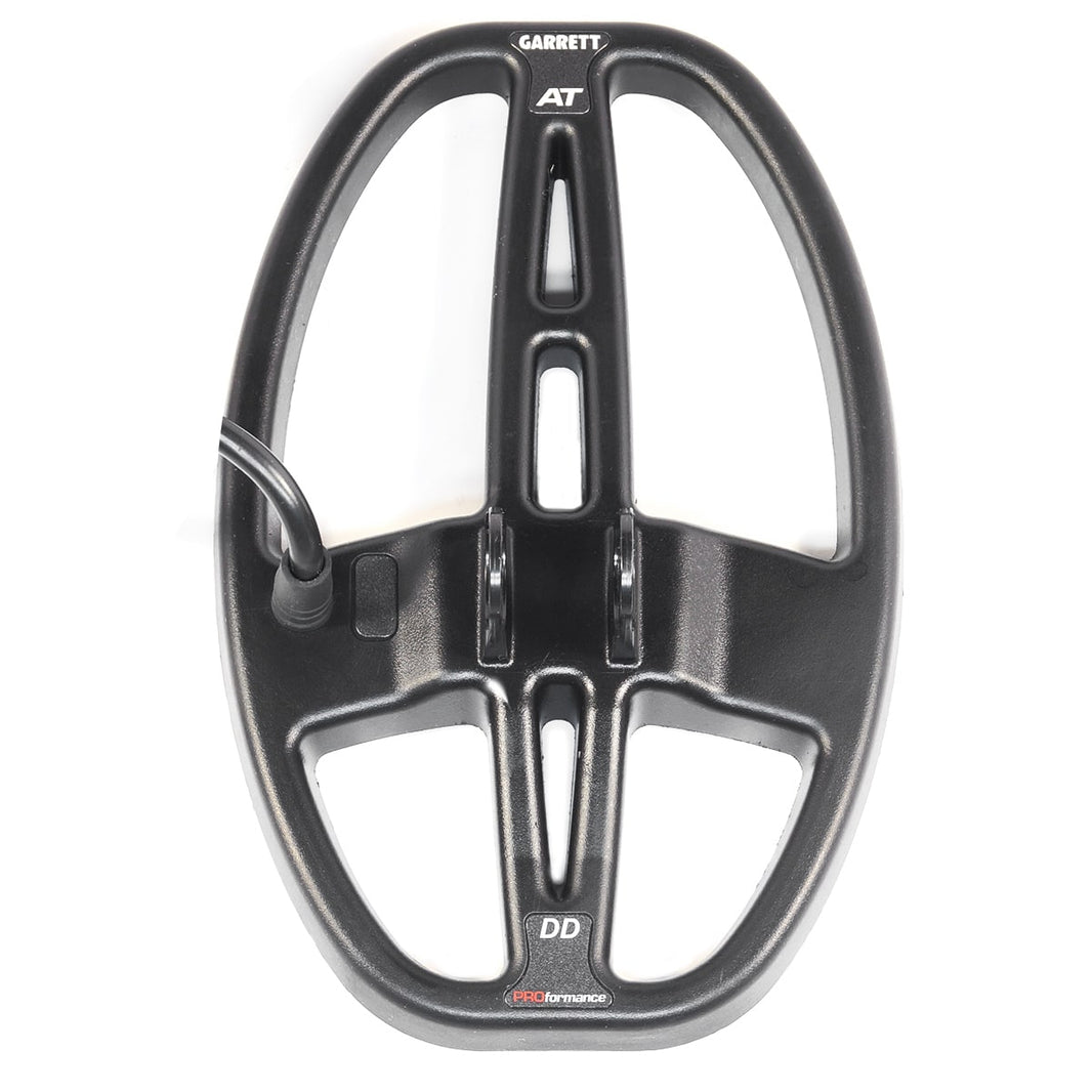 Garrett 5x8 DD Ripper waterproof search coil with semi-elliptical shape for AT Pro, AT Gold, and AT Max detectors