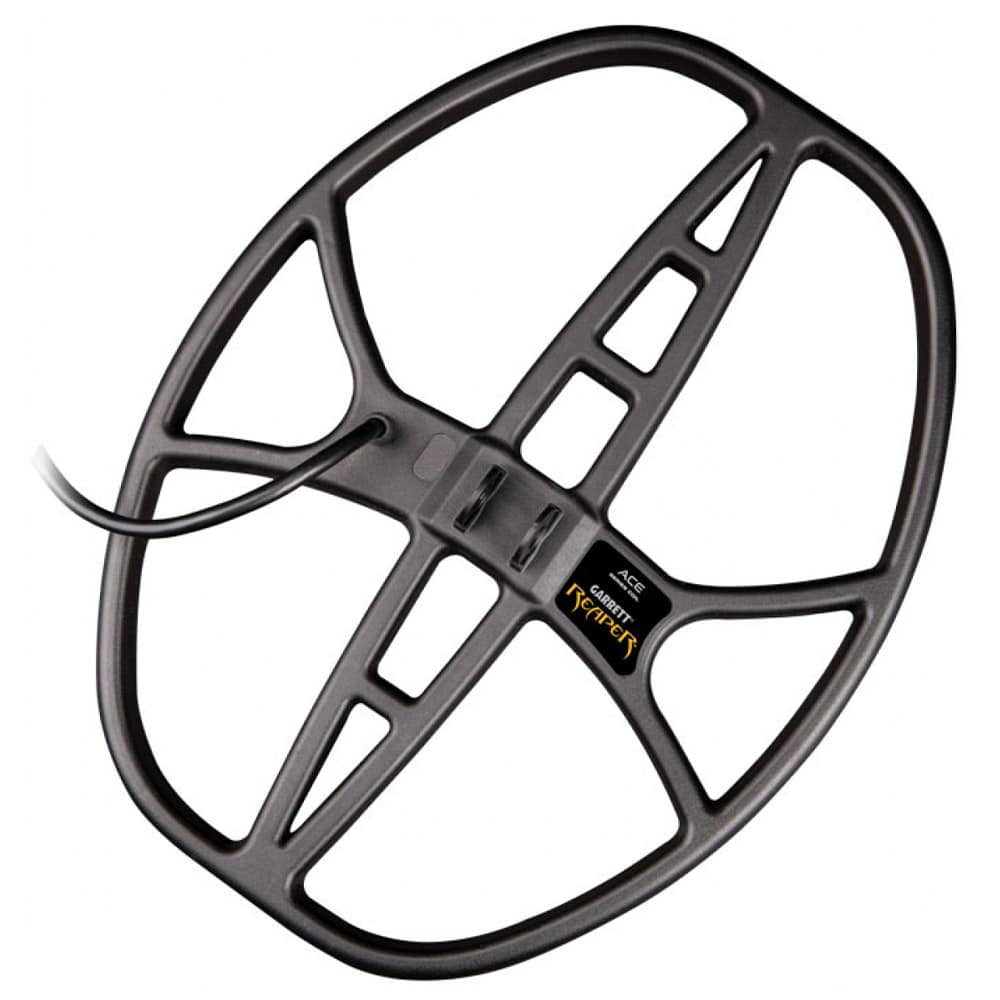 Garrett 14 by 11 inch DD Reaper search coil for ACE series metal detectors with protective cover
