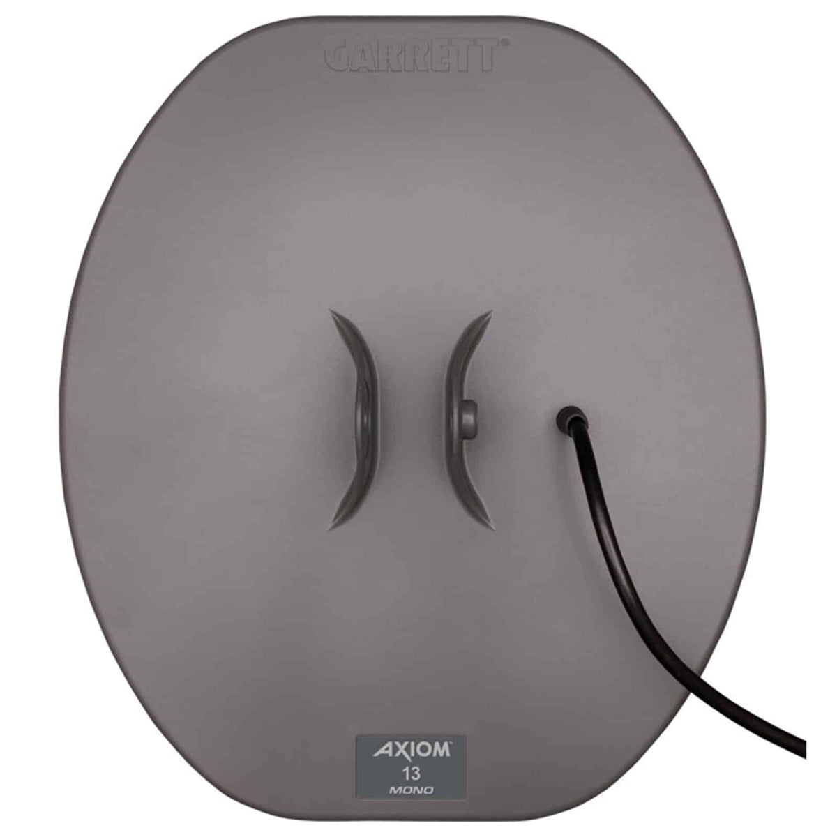 Garrett Axiom 13 x 11 inch Mono search coil, gray semi-elliptical solid design with cable